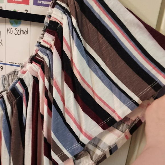 Lane Bryant Striped Off-The-Shoulder Subtle Swing Top in Size 26/28 - Picture 7 of 10